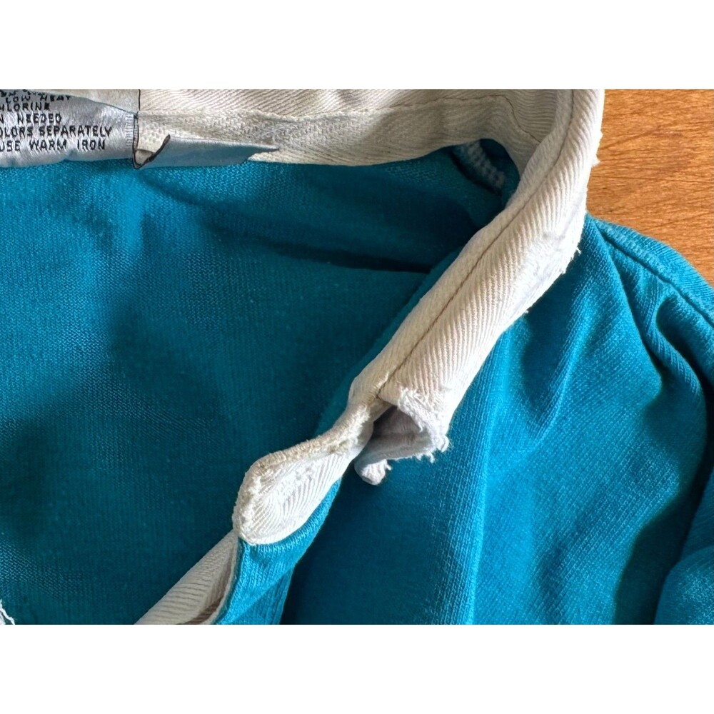 Vtg 90’s Blokecore Preppy Cotton Rugby Shirt Blue/White Colorblock Men L - Picture 3 of 16